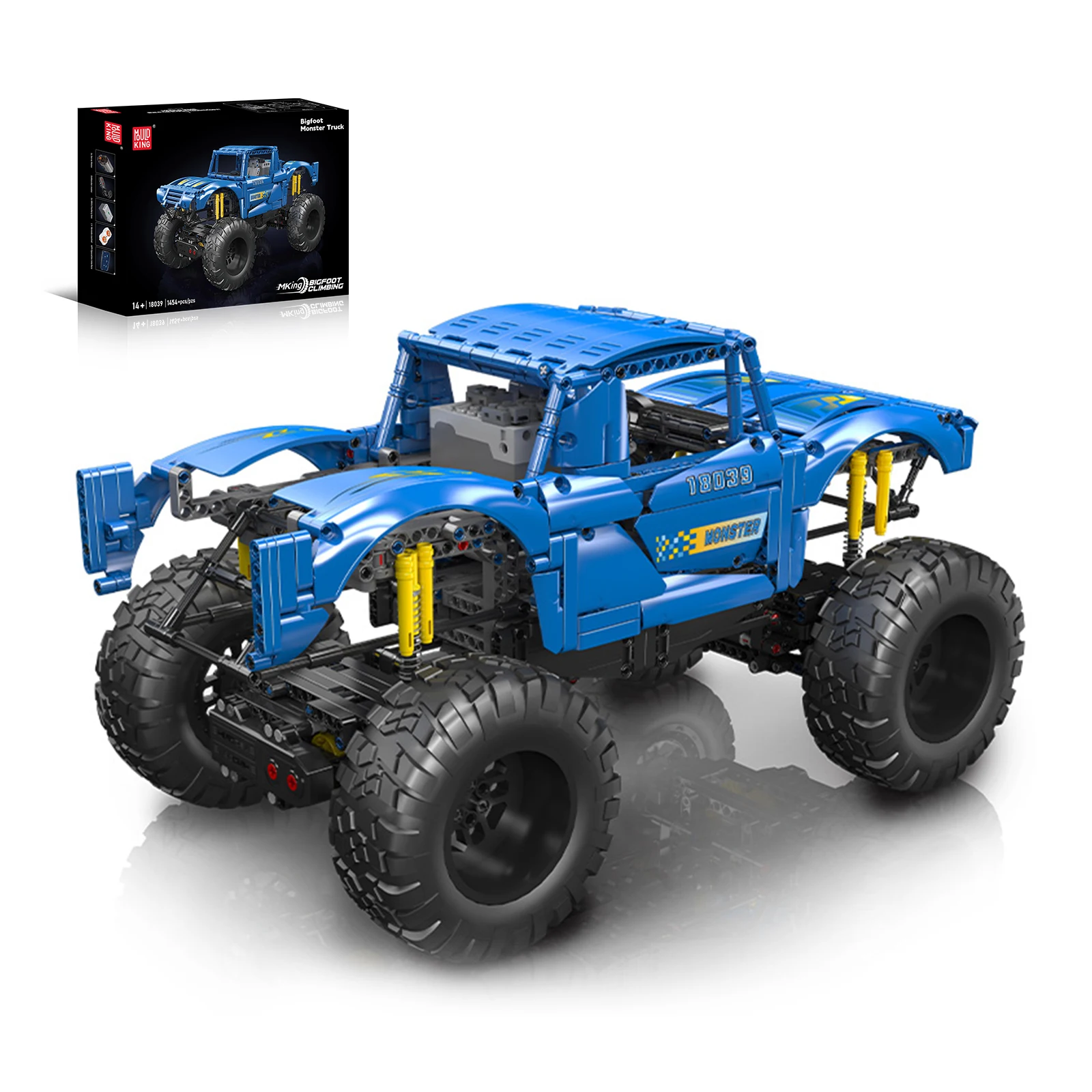 Mould King 18039 coche de juguete técnico, Control remoto, camión de pie grande, montaje de bloques de construcción, juego de ladrillos para coche, regalos de navidad para niños