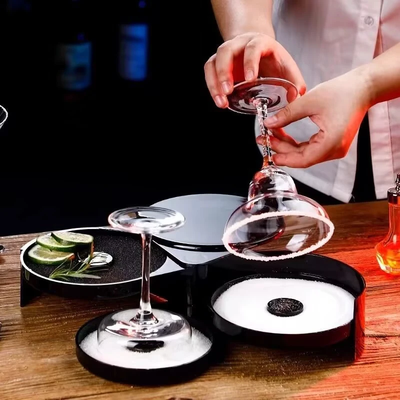 

3 Tier New Glass Rimmers Salt Sugar Margarita Cocktail Glass Rimmer Home Bar Accessory Tool Bartender