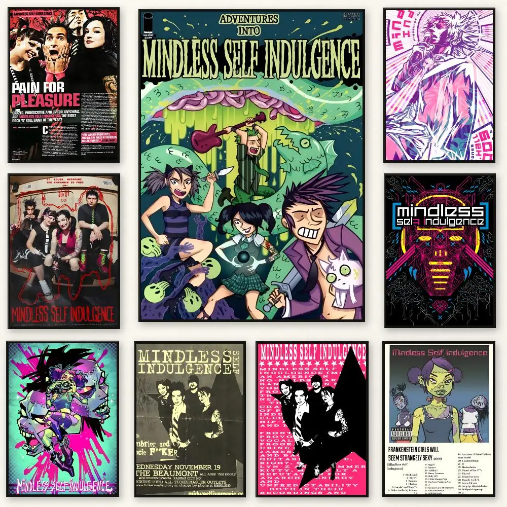 Alternative band Mindless Self Indulgence Poster Peel And Stick Indoor Bedroom Wall Decor Aesthetic Gift