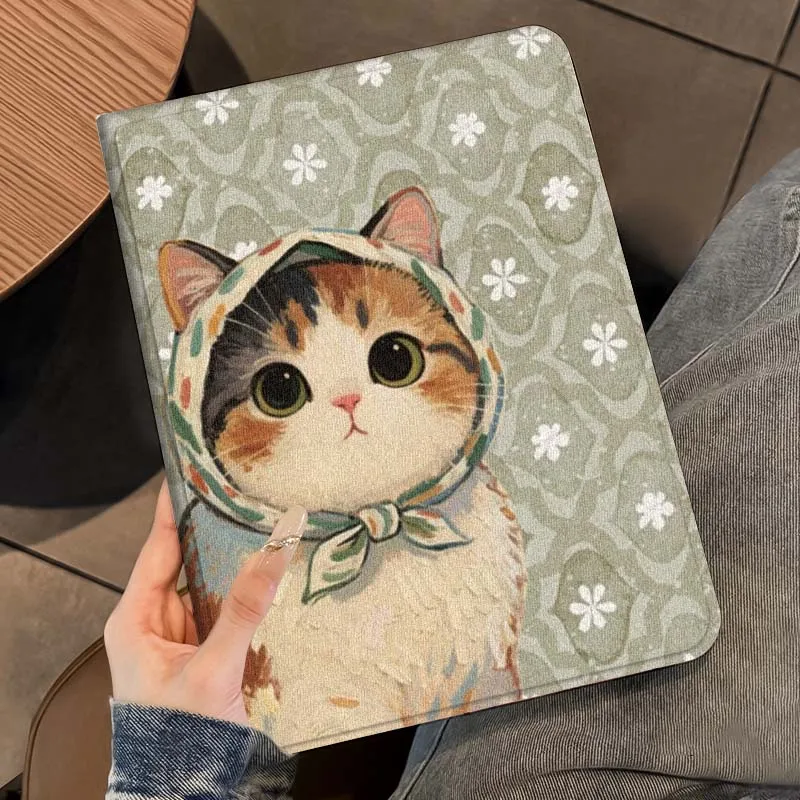 خمر القط الكرتون نمط لباد برو 10th 11th 5th 6th 7 8 9 2 gen 11 13 M4 M5 10.2 9.7 12.9 10.5 10.9 بوصة اللوحي