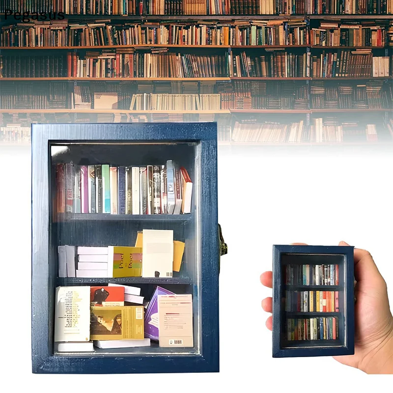 [S]Creative Anti-Anxiety Bookshelf Miniature Book Match Boxes Gift Shake Away Your Anxiety Doll House Decoration Gifts