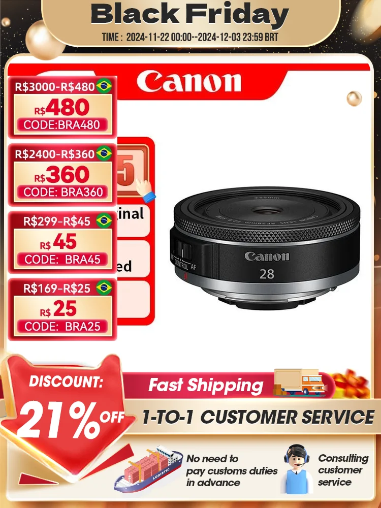 Canon RF 28mm F2.8 STM Large Aperture Autofocus Prime Mirrorless Camera Lens With Macro Effect For EOS RP R5 R6 R7 R10 R3 (NEW)