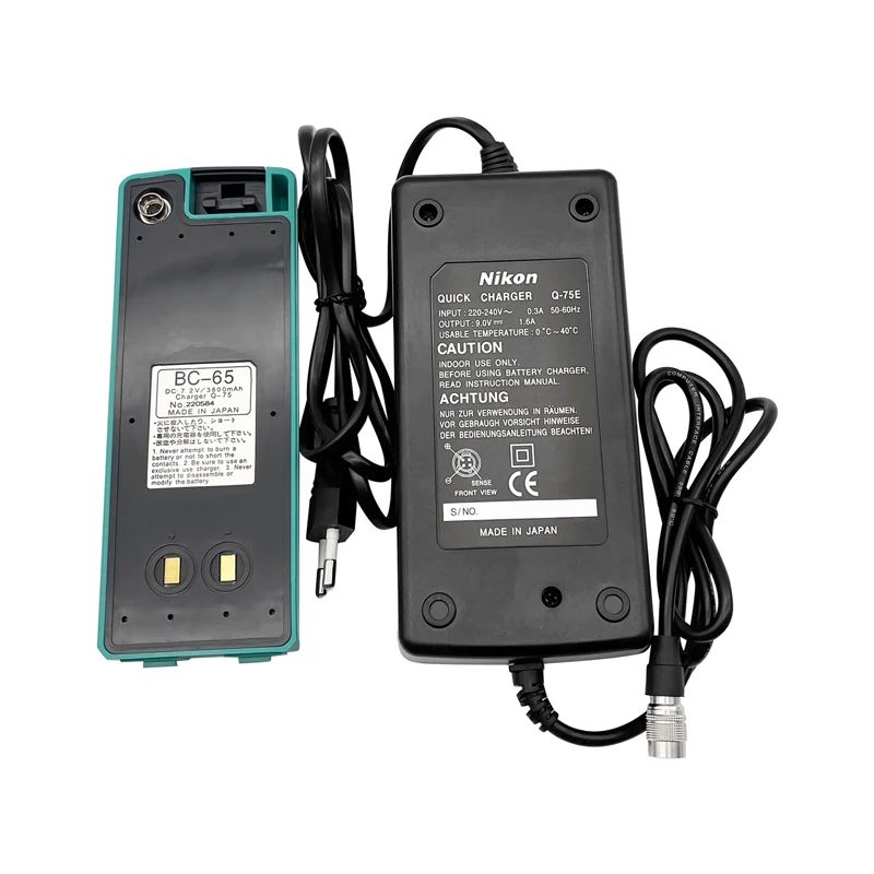 BC-65 batteria con caricabatterie Q-75E per Nikon DTM-302 NPL-302 NPL-352 DTM-352 stazioni totali 7.2v 3800mAh NiMH