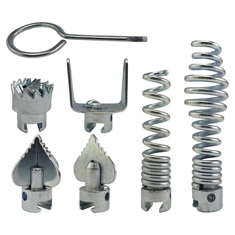 

Drainage Cleaner Combination Cutter Head Set Automatic Head Locking Head Suitable For Pipe Dredging Machine 7-Piece Set