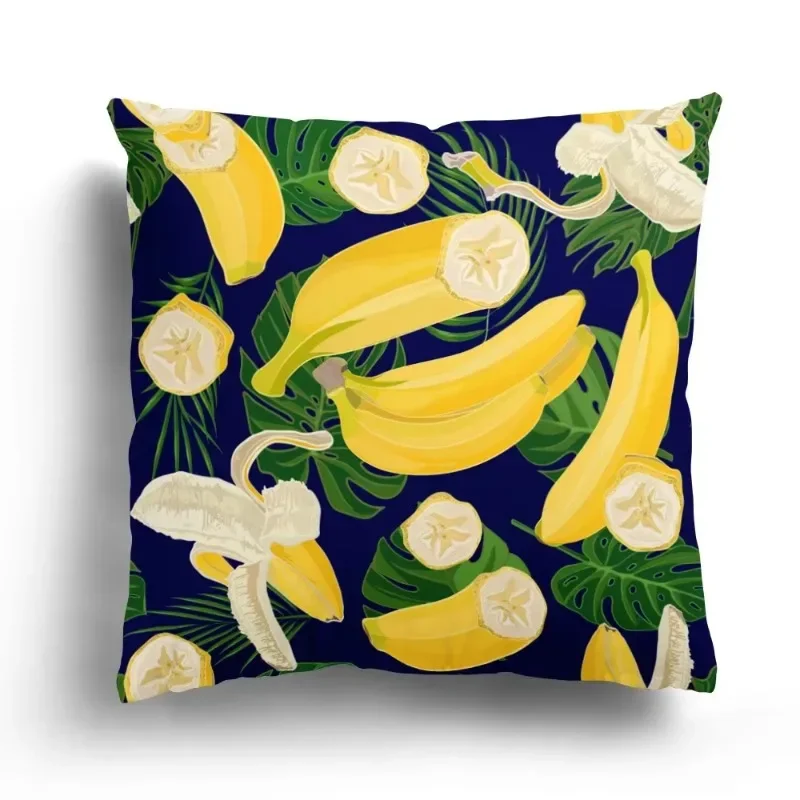 سلسلة الفاكهة الكرتونية الموز البطيخ الأناناس الكرز المطبوعة غطاء وسادة أريكة المخدة ديكور المنزل حفلة سيارة الفراش