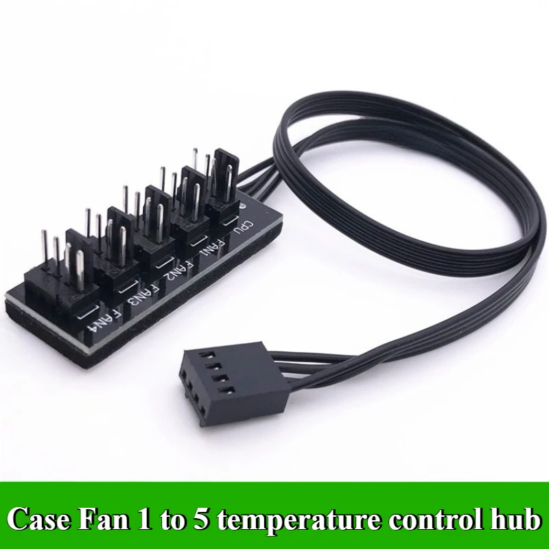 

4-Pin Pwm Pc Fan Hub Pc 5-Way Splitter 1-to-5 Splitter 5-Way Pc Case Internal Motherboard 3/4Pin Fan Power Extension Cable 40cm