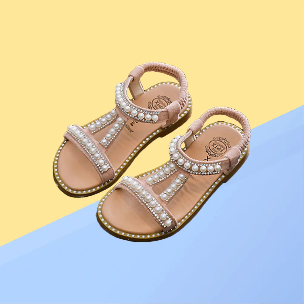 

Sandals Princess Shoes Girls Flat Baby Beach First Walking Toddler Breathable Infant Dress Kids