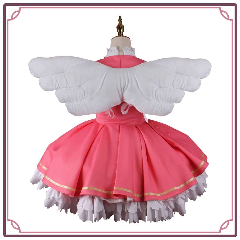 Sakura Anime Cosplay Costumes Girls Pink Princess Dress Card Captor Combats Outfits Role Play Uniforms Halloween Costumes Women