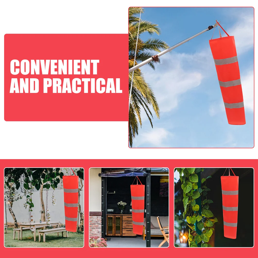 

2Pcs Waterproof Warning Windsock Durable Oxford Cloth Outdoor Hanging Wind Direction Flag Garden Reflective Wind Sock