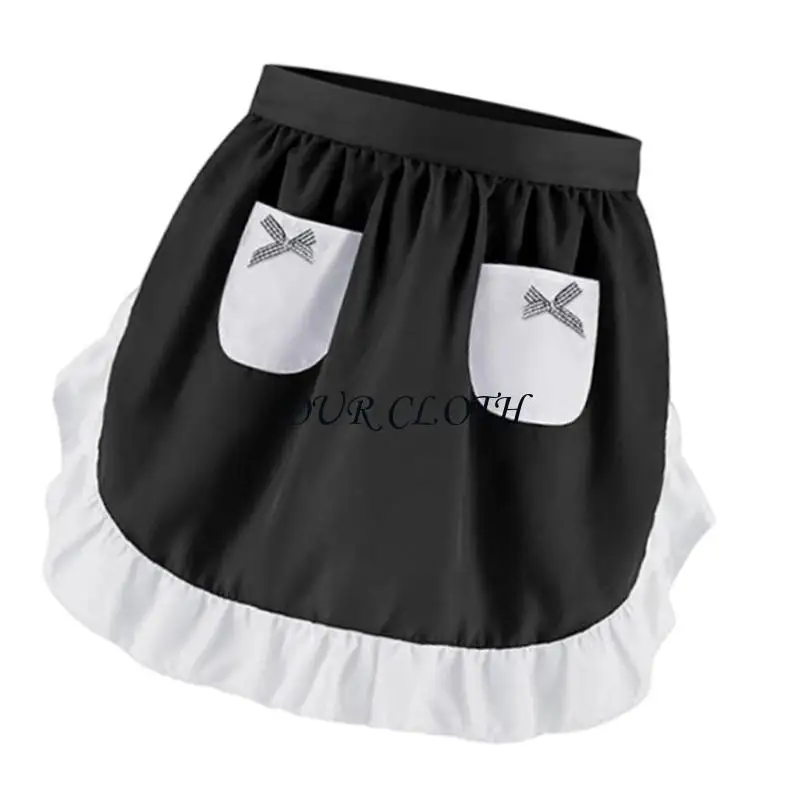 مئزر زي خادمة الخصر مع 2 جيب للنساء لعب دور هالوين كوزبلاي ملحقات المطبخ طبخ الخبز ساحة y1ac