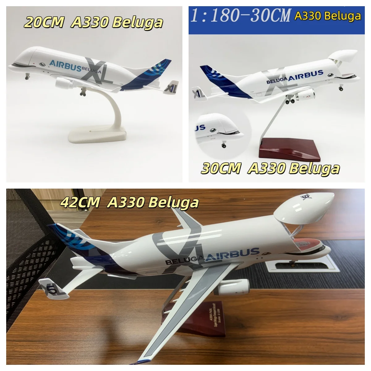 A330 Beluga Airways Scale Aircraft 20CM/30CM/42CM Alloy/Resin Die-cast airplanes decoration home Collectible Plane Model