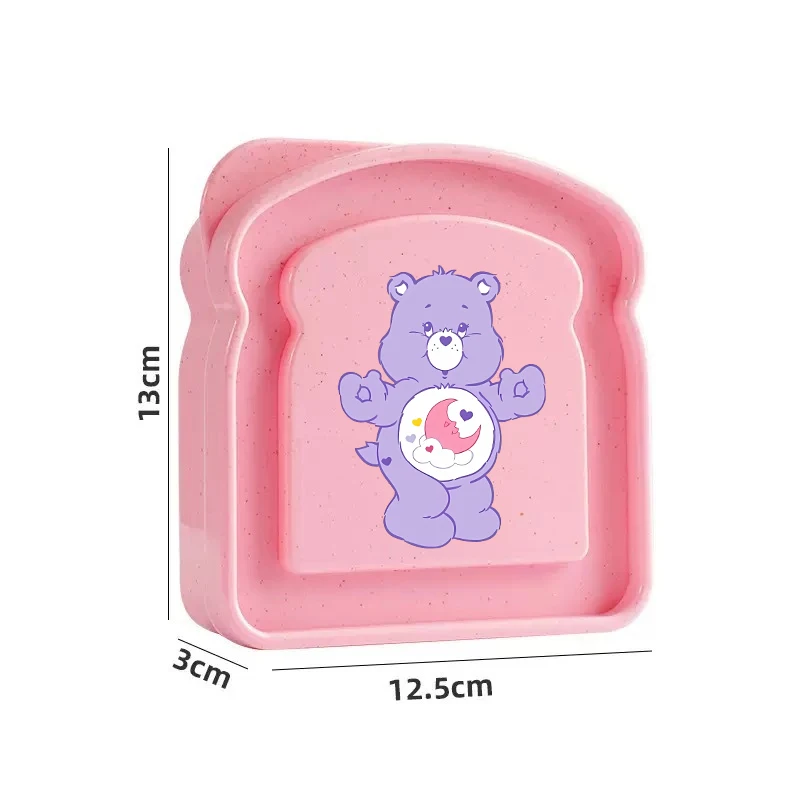 Cute Care Bears Bread Bento Box Student School Picnic Lunchbox Girls Boys Breakfast Sandwich Food Storage Containers Kids Gift