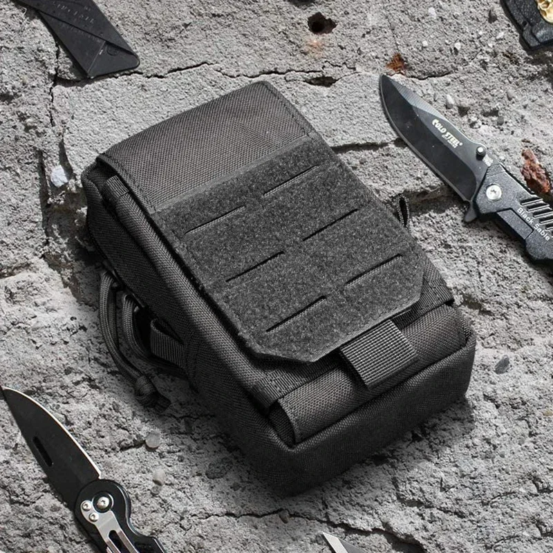 1000D Tactical Molle Pouch Mobile Phone Bag Case Waist Bag Tactical Men EDC Tool Bag Vest Pack Purse Hunting Compact Bag