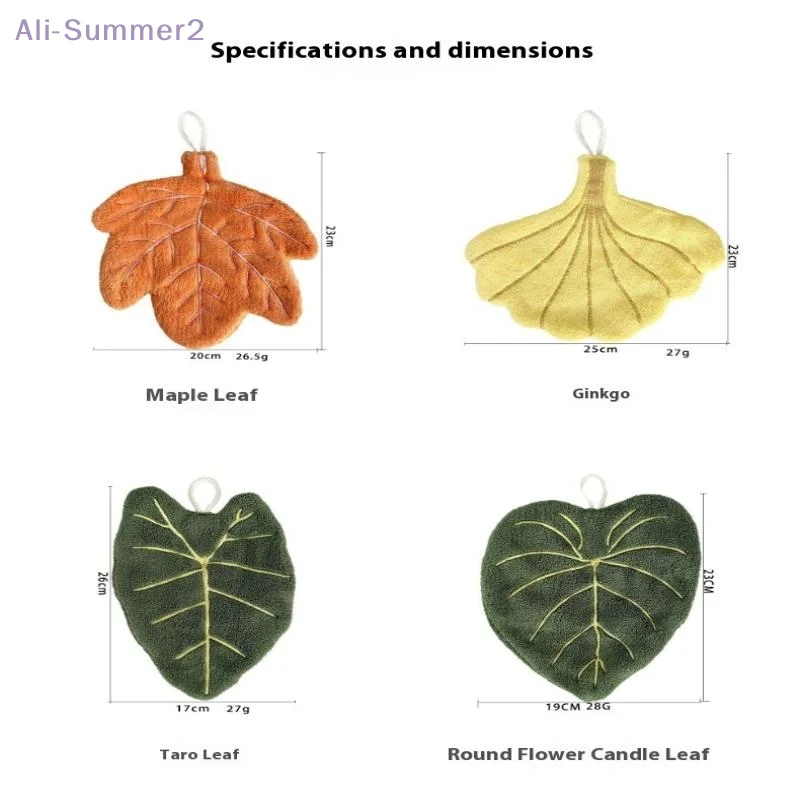 Soft Double-layer Leaf Style Hand Towel Thickened Absorbent Hanging Hand Cloth Speed Dry Handkerchief Rag