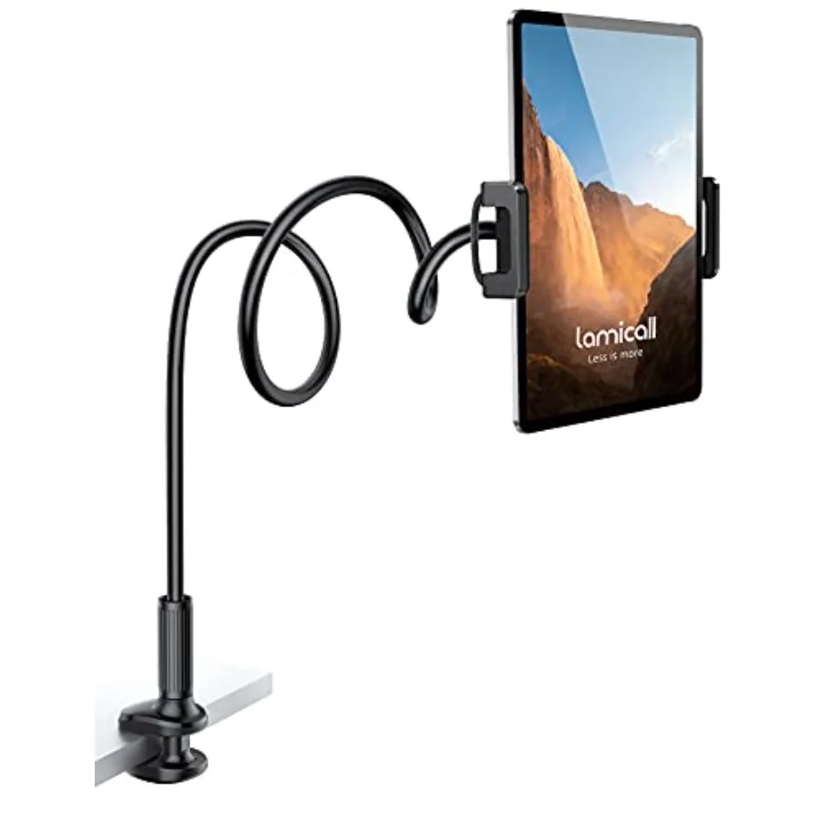 

Gooseneck Tablet Mount Holder for Bed - Flexible Tablet Arm Clamp for Bed Compatible with Pad Mini 7.9 Air 9.7 Pro 10.5 Kindle
