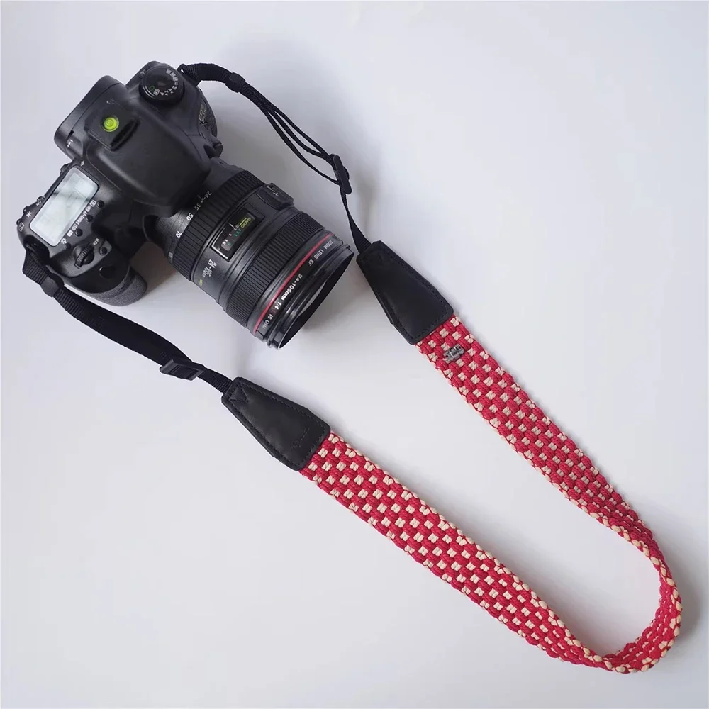 Cotton Woven Adjustable Camera Strap Micro Single Camera Neck Strap DSLR Digital Camera Crossbody Shoulder Strap