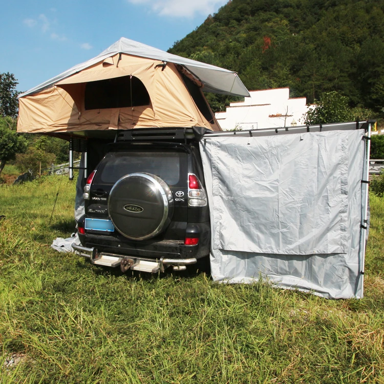 الجملة 3 أشخاص في الهواء الطلق سيارة التخييم سقف خيمة