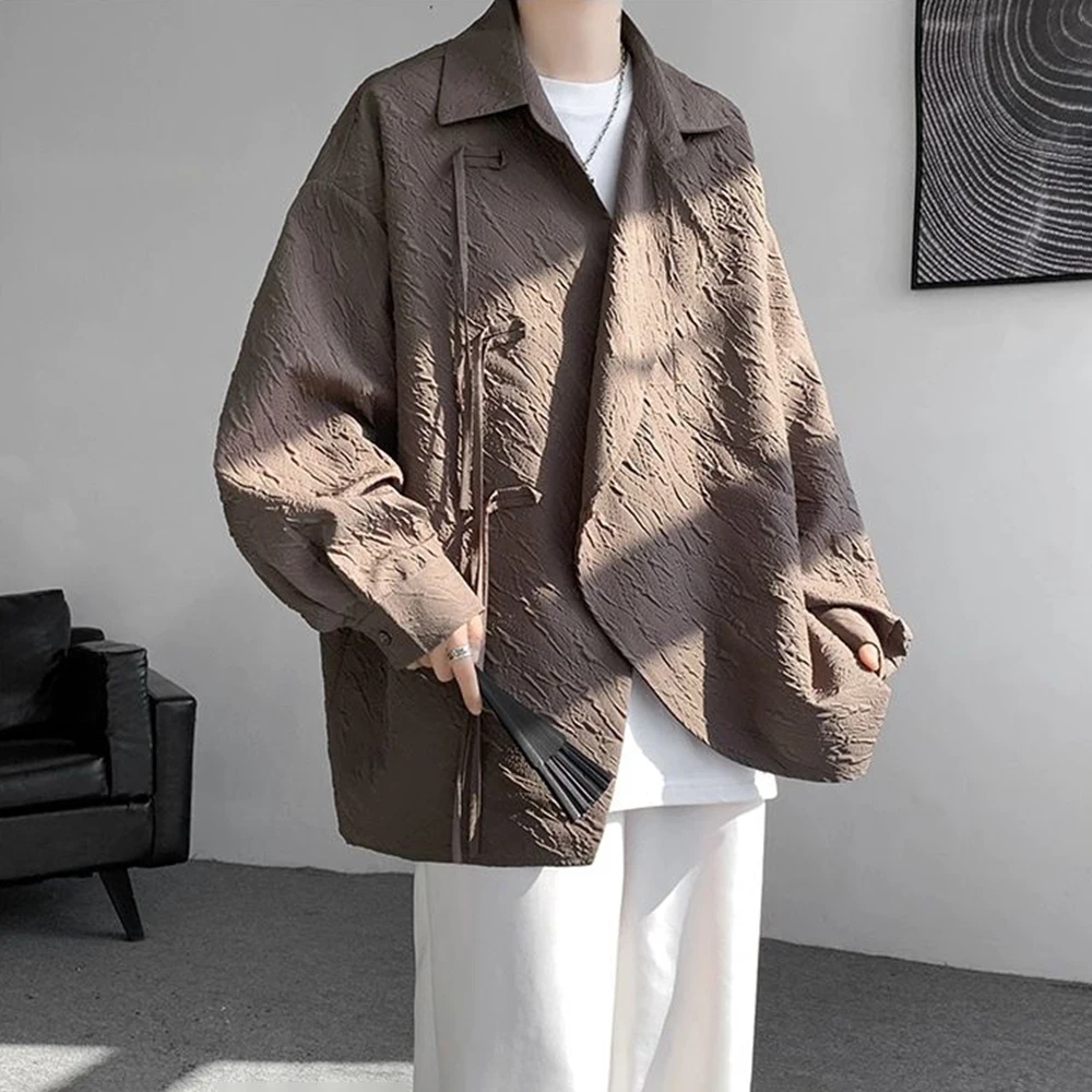 Mens Shirt New Chinese Texture Long Sleeved Shirt Autumn Casual Design Ins Trendy Brand Fashion Top Men's Clothing Unisex 2024