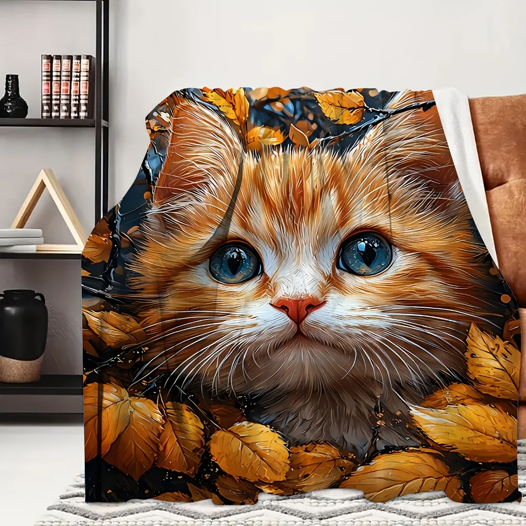 1pc Black And White Skeleton Warrior Dark Vintage Fantasy Print Flannel Blanket, All-Season Usable And Comfortable, Suitable for