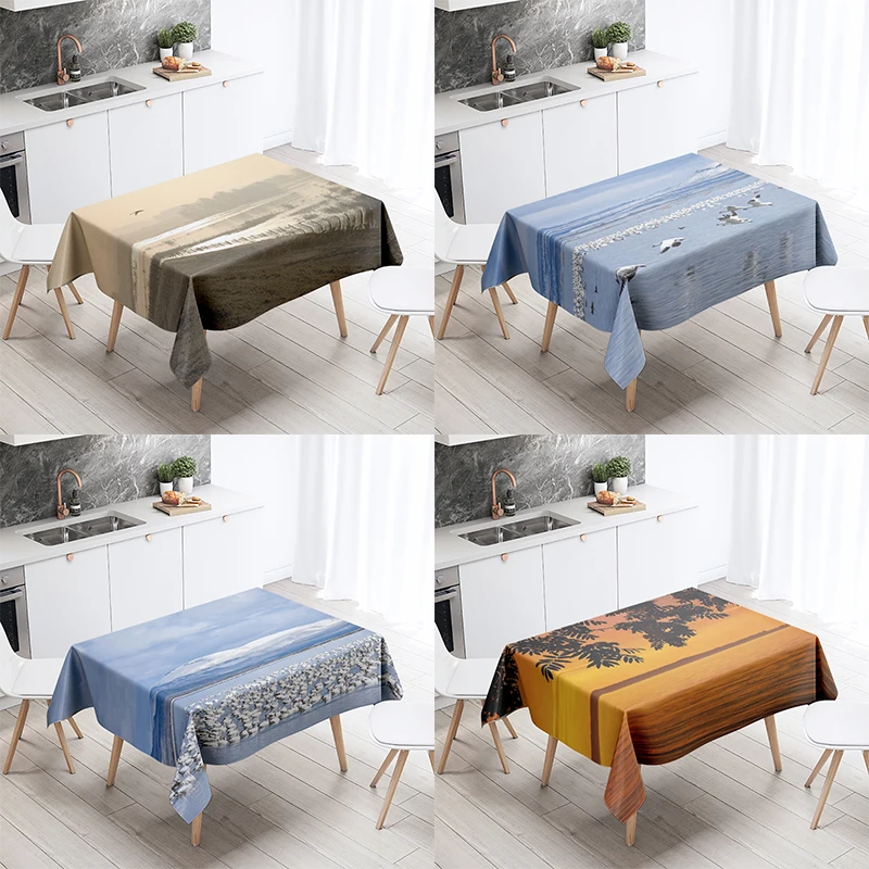 Seagull Scenery Tablecloth Party Restaurant Banquet Decoration Anti-Stain Waterproof  Home Table