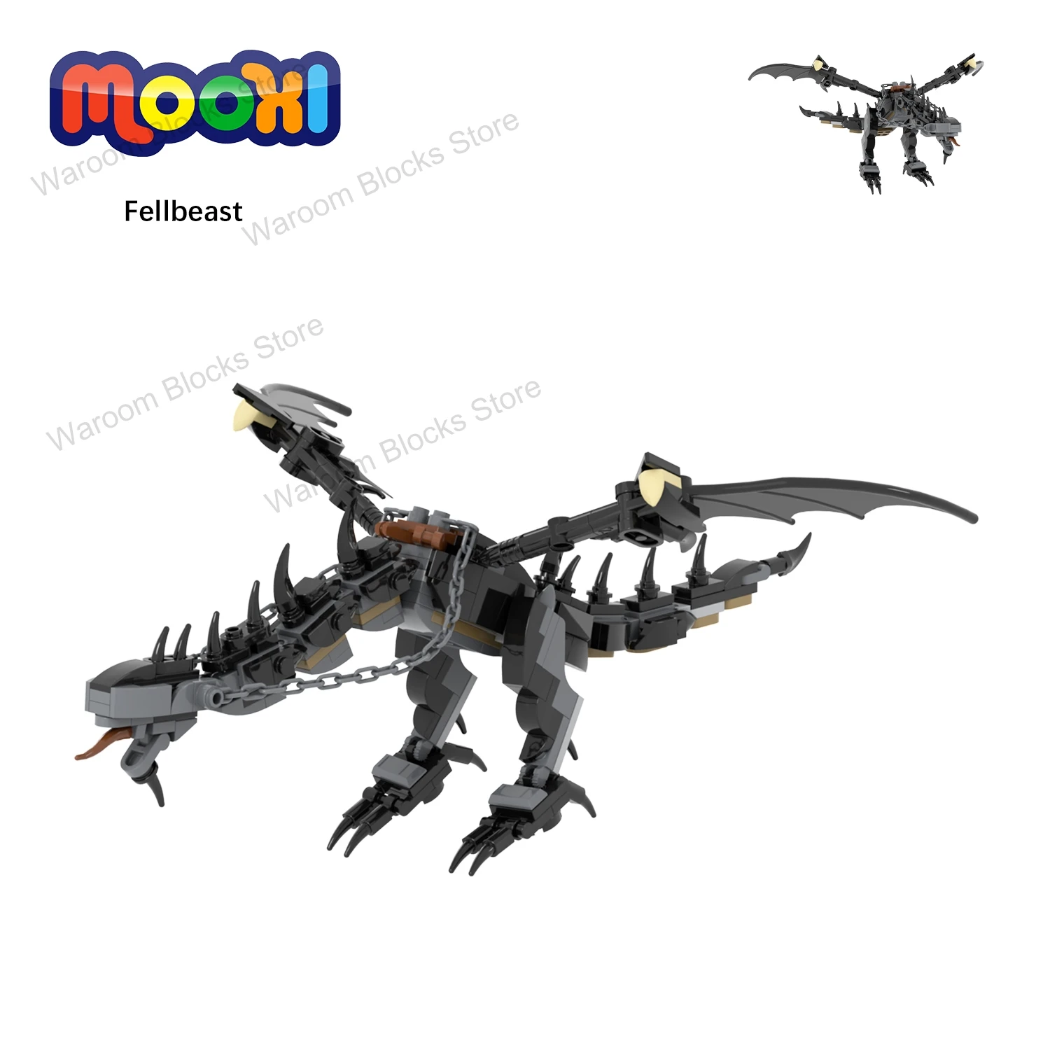 MOC1546 244Pcs Ringwraith Fellbeast Bricks Fantasy Movie Figures Compatible Building Blocks Toys For Children Adult Friends Gift