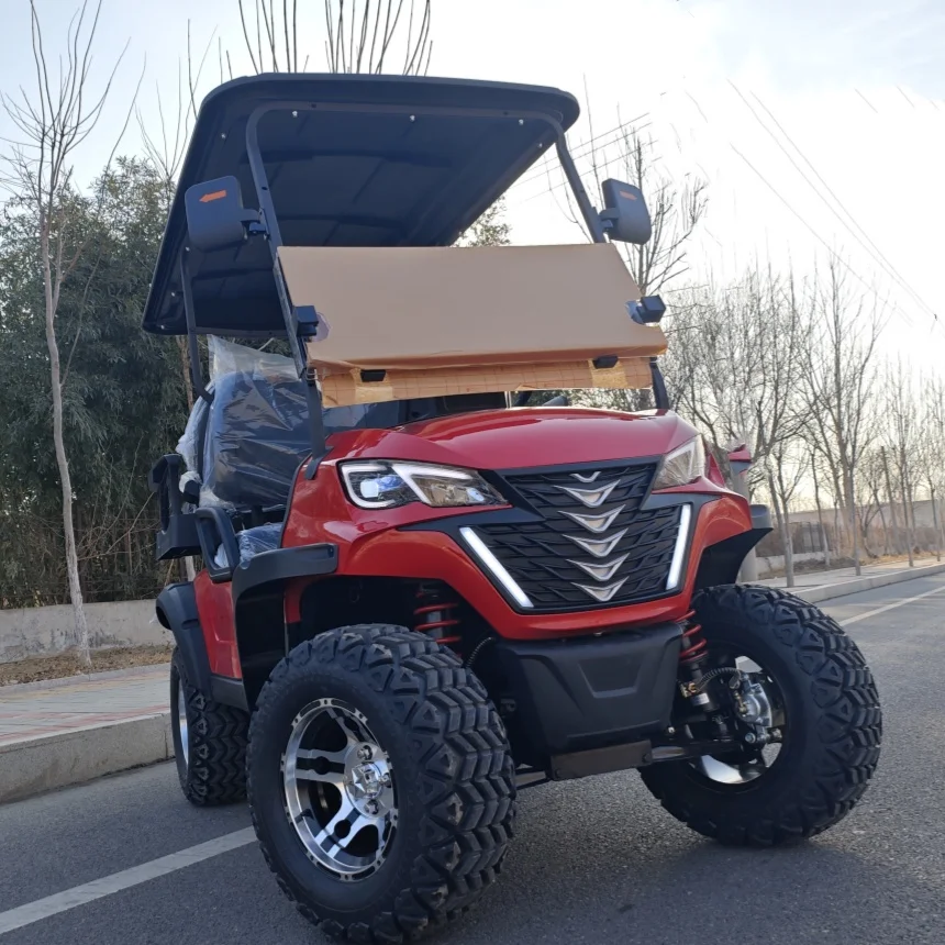 

Super Discount Electric Golf Cart 72V Lithium Battery Powered 4 Seats Hunting Golf Cart For Families Outdoor Activities Golf Car