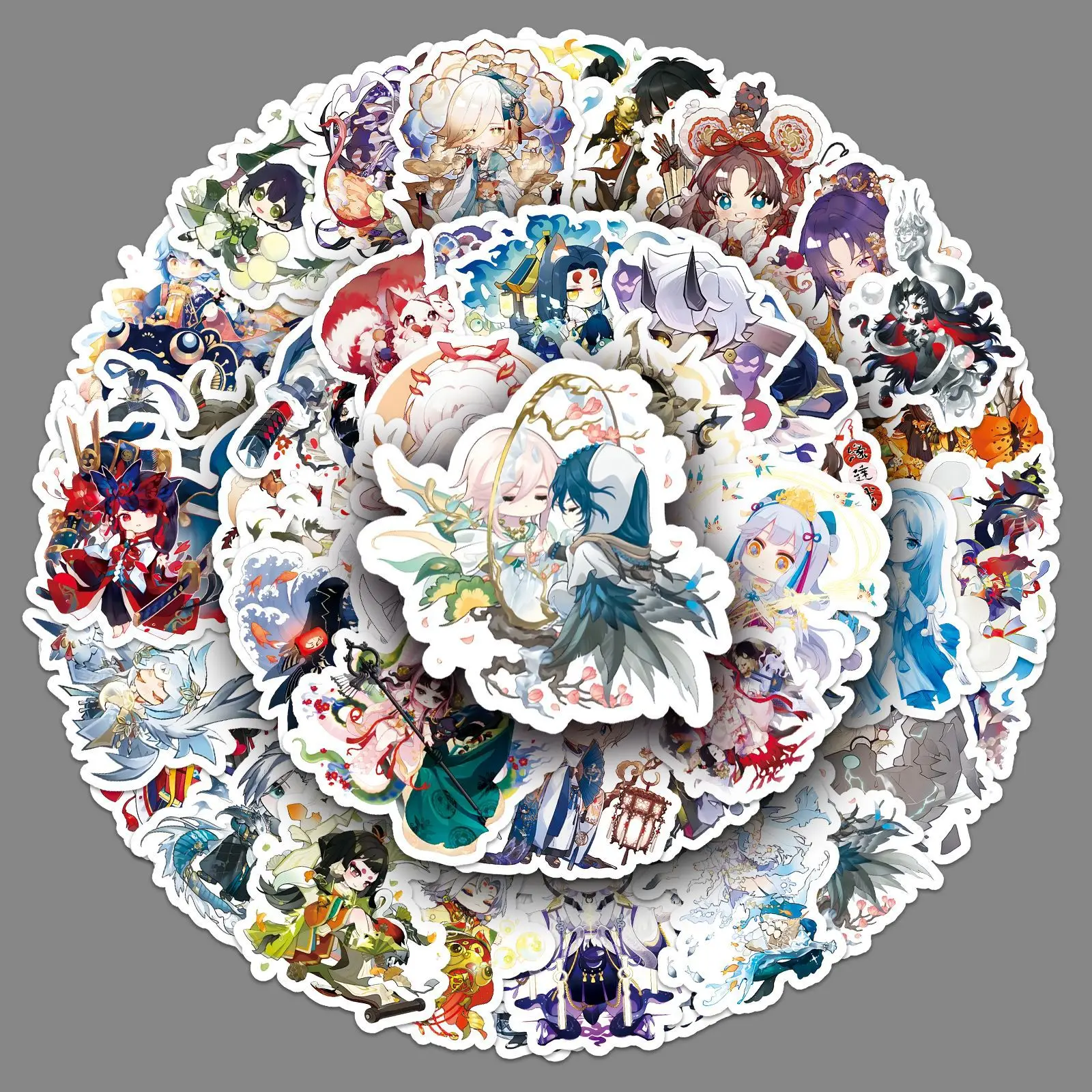 

50PCS Game Onmyoji Q Version Cute Fun Graffiti Stickers Creative DIY Stationery Box Water Cup Scrapbook Bicycle Decal Toy