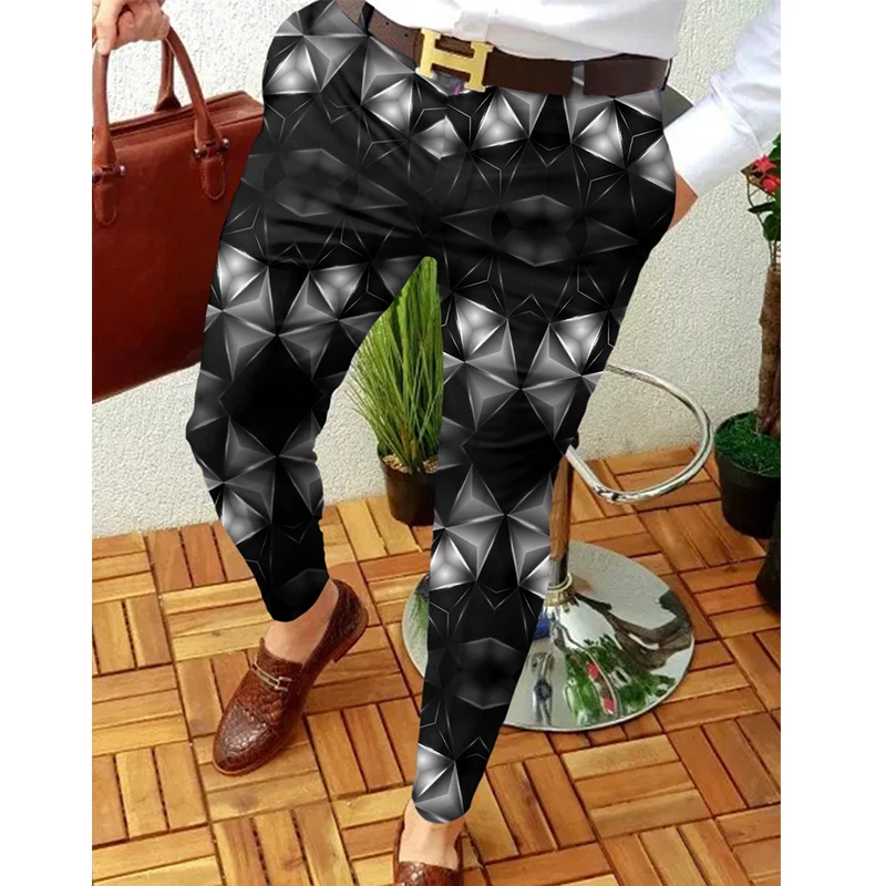 Casual Plaid pants men Pencil Pant Spring Autumn Print Trousers Mid Waist Jogger Men\'s Suit Pants 28 Colors Fashion Streetwear