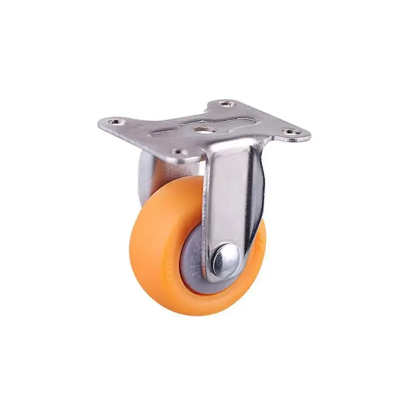 4 Packs 1.5 Inch Screw Caster Orange PP Furniture Mute Display Cabinet Wheel