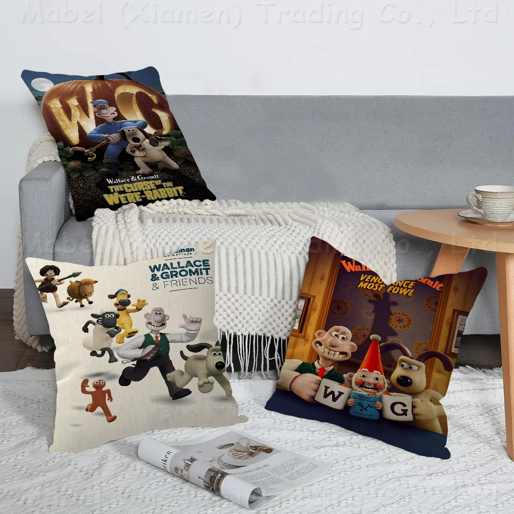 

W-Wallace And G-GromitS-Dog Self-adhesive Art Cushion Cover 30x50 Polyester Sofa Cushions Decorative Throw Pillows Decoration