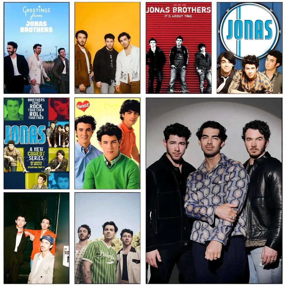 Pop rock band J-jonas B-brothers Poster HD Autoadesivo Decoração de Parede Home Office Dormitório Quarto e Mais Escolha de Presente Ideal