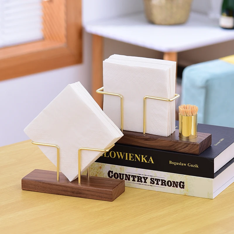 

Vertical Tissue Box Stand Perfect for Western Restaurant Hotel Stylish Coffee Shop Tissue Holder Made of Wood and Leather