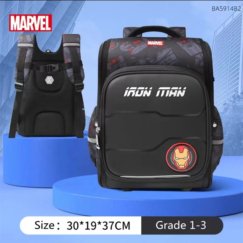 Disney Marvel Jungen Schultaschen Klasse 1-5 Iron Man Captain America Grundschüler Schulter Orthopädischer Rucksack Mochilas Escolare