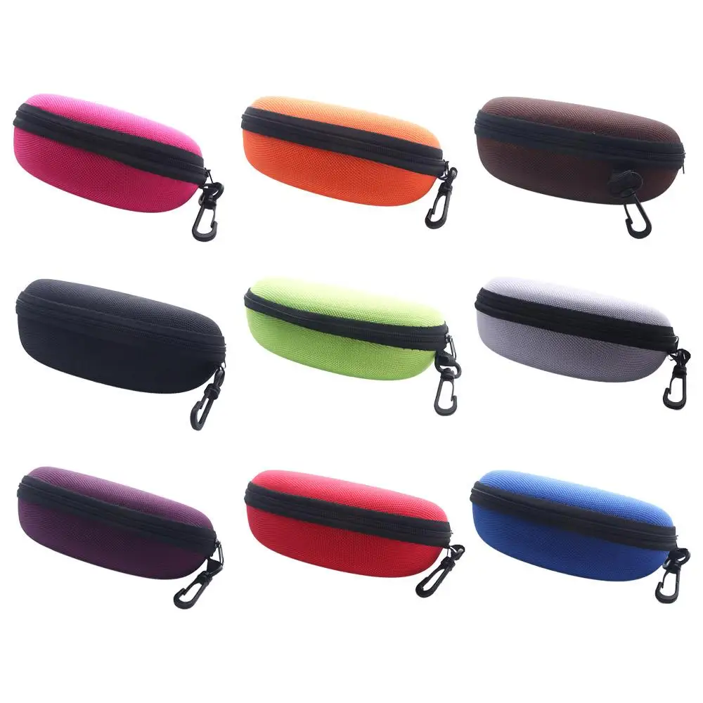 Fashion Portable Eyewear Storage Box Zipper Box with Hook Men Women Shell Clam Pouch Hard Case Sunglasses Bag Eye Glasses Box