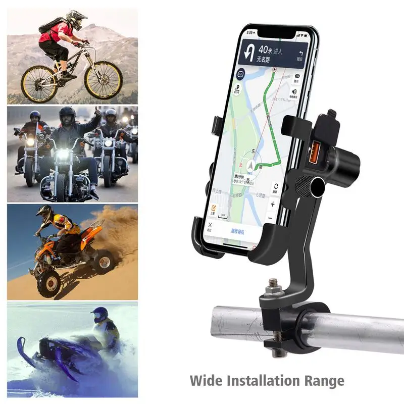 

Metal Motorcycle Bike Phone Holder Aluminum Alloy Anti-slip Bracket GPS Clip Universal Bicycle Phone Stand For All Smartphones