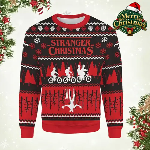 Suéter feo de Navidad estilo sudadera estampada patrón divertido extraño traje de fiesta de vacaciones cosa Otoño/Invierno jersey Unisex