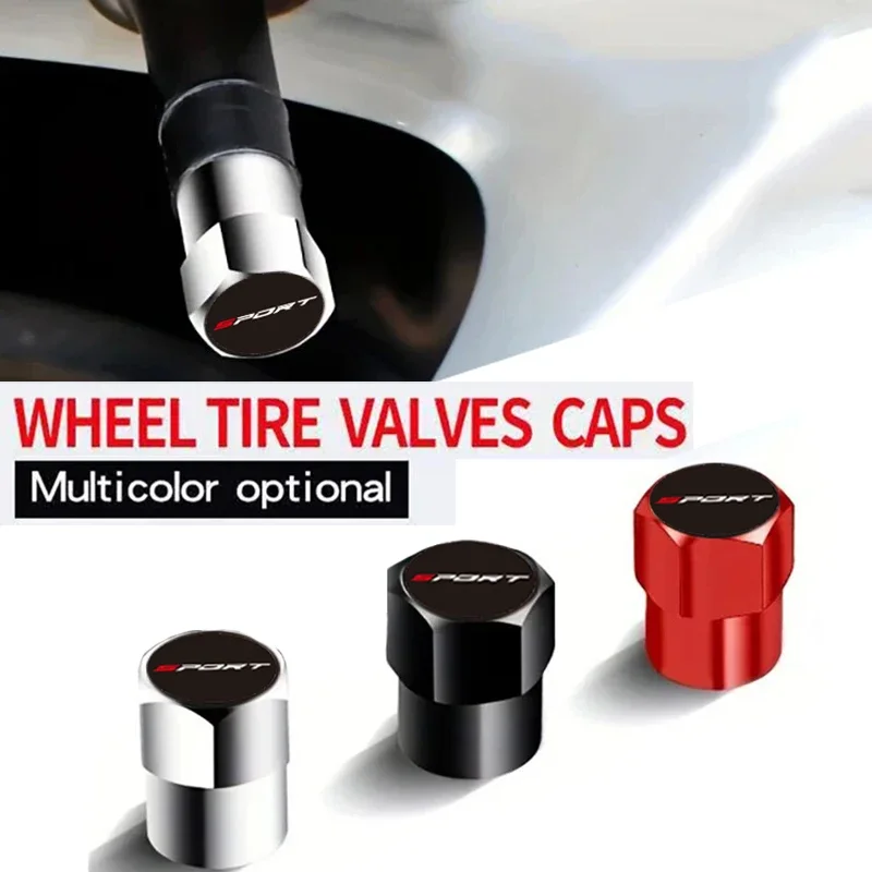 SPORT Wheel Tire Valve Caps for Audi Mercedes Benz Volkswagen BMW KIA Porsche Toyota Ford Honda Land Rover Tesla 