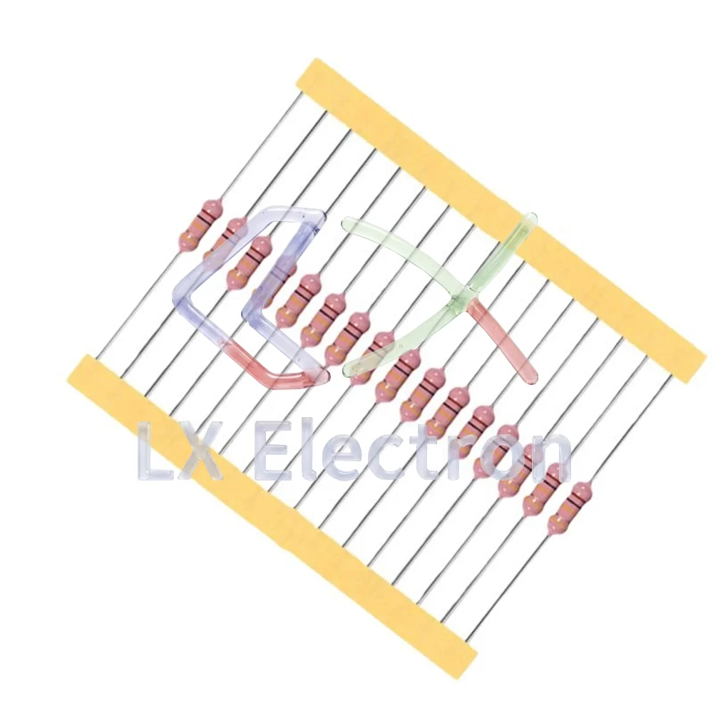 10pcs-100pcs RI40 0.5W 1/2W High Voltage Resistor Glaze Film Color Ring Replacement for Ohmite MOX/Vishay VR37 1K-500MJ Ohm ±5%