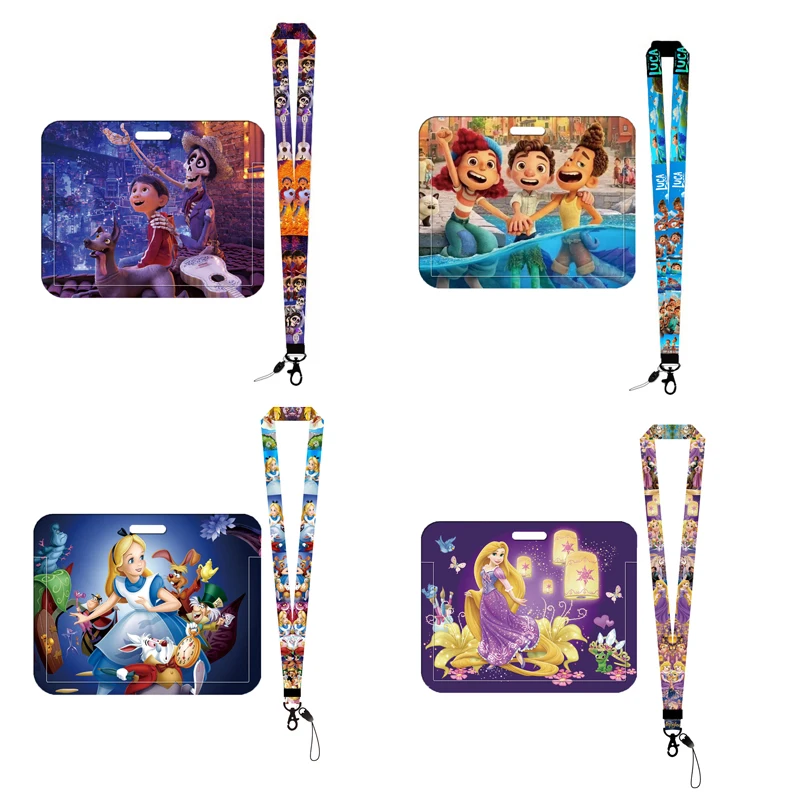 

Disney horizontal Identification Card Holder And lanyard Cartoon Card Case Hanging Credentials Summary Link 1#