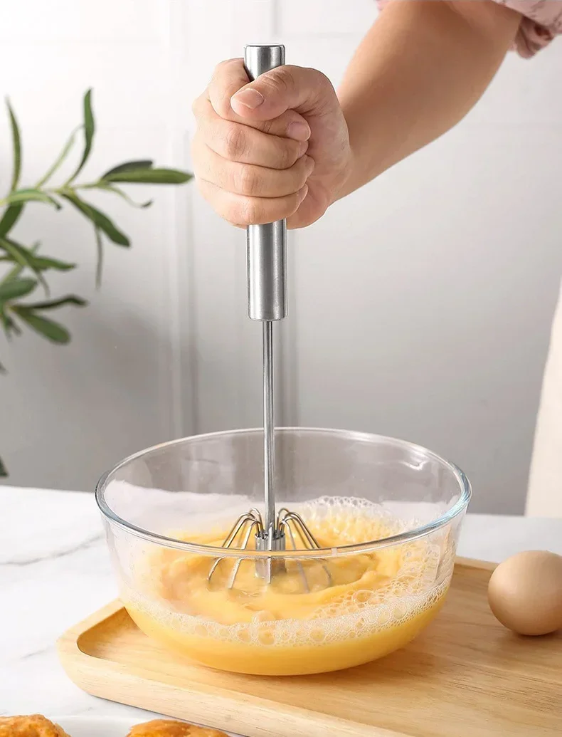 Halbautomatischer Eierschläger Manueller Rotierender Sahne-Mixer Haushalts-Backwerkzeug Küchengadget zum Eier-Mischen und Kuchen-Rühren – Detail 6