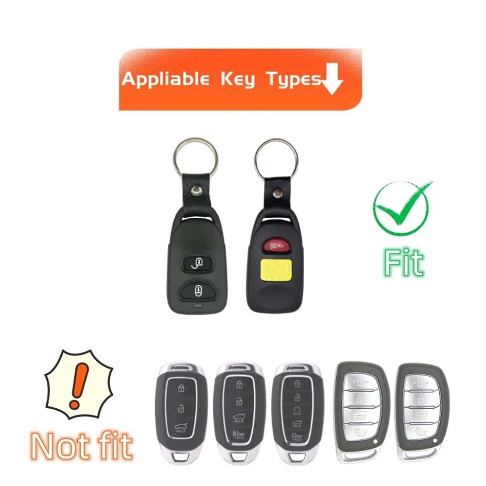 Key Fob Cover Keyring Car Keychain for For Hyundai Elantra Santa Fe Accent Tucson