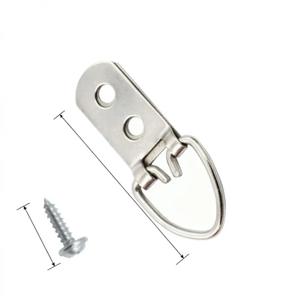 Heavy Duty Double Hole D Ring Hooks For Canvas Frames Wall Decor Mounting Hardware Carbon Steel Durable Accessory