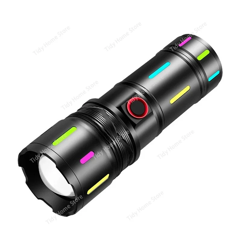 Powerful flashlight, ultra-bright charging, long-lasting fishing lamp, portable flashlight for outdoor camping and cycling