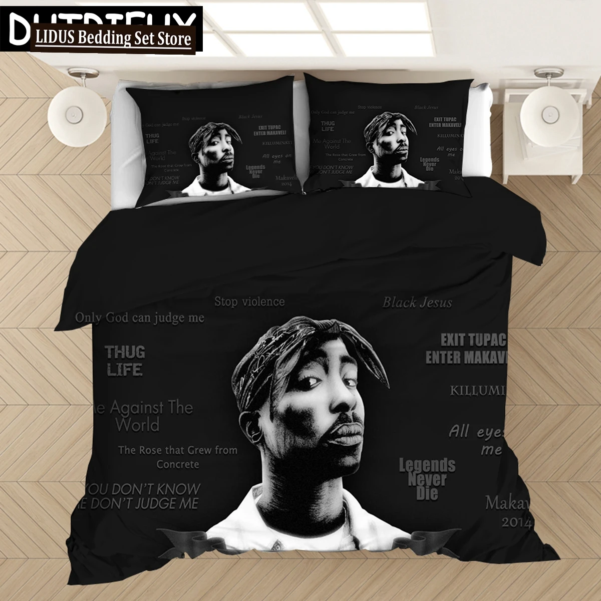 

Rapper Tupac 2Pac 3D Printed Bedding Set Duvet Covers Pillowcases Comforter Bedding Set Bedclothes Duvet Cover 200x200