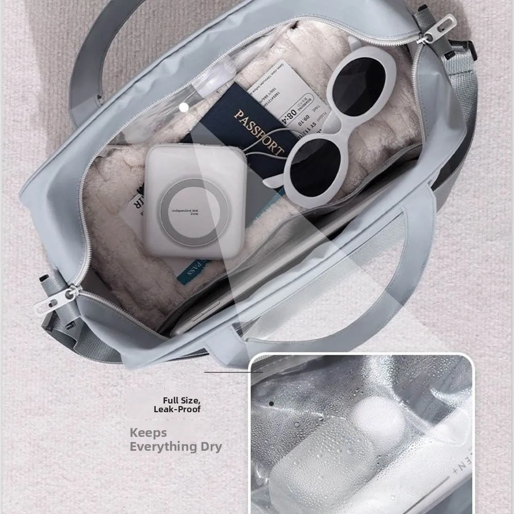 600D Film Travel Handbag Large-capacity Single Shoulder Duffel Bag Waterproof Lightweight Shoulder Luggage Bag Yoga