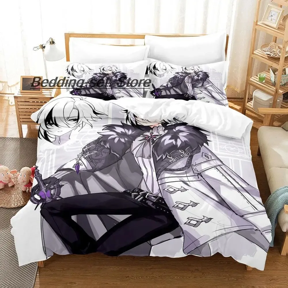 Genshin Impact Arlecchino Bedding Set Single Twin Full Queen King Size Bed Set Aldult Kid Bedroom Duvetcover Sets Game Anime