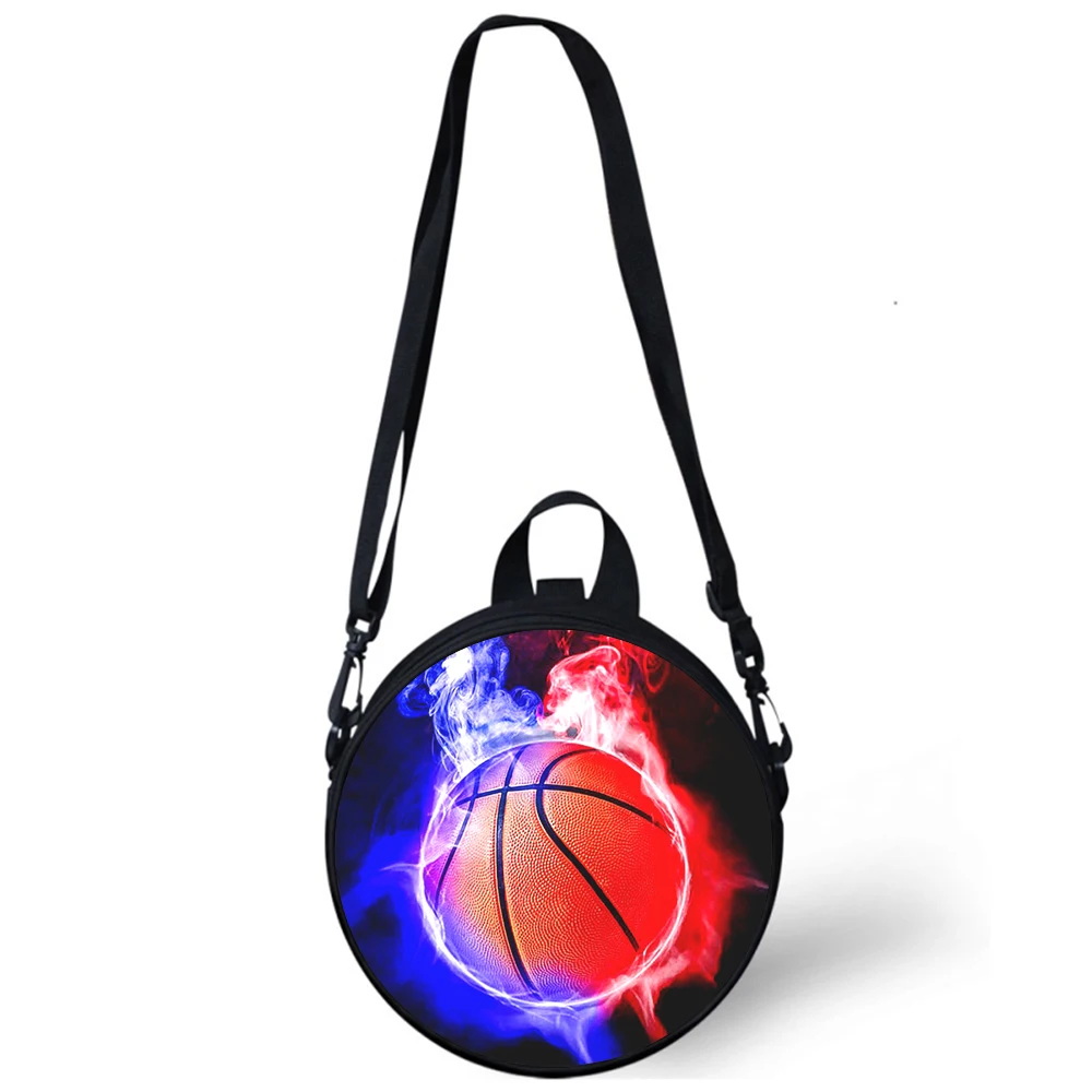 Art basketball Child kindergarten Bag 3D Print Crossbody Shoulder Bags For School Women Mini Round Bagpacks Rugtas Bag