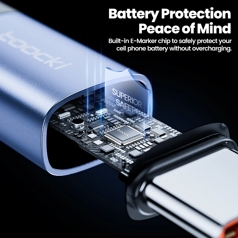 Toocki 100W USB to Type C Cable for Macbook iPhone 15 3A Fast Charging C Type Charger Cord for Samsung S23 S22 21 POCO Data Wire image 3