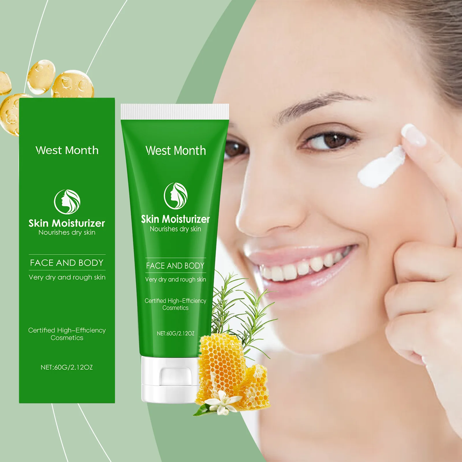 Moisturizing Moisturizer, Gently Moisturizing Facial Skin Repair Dry Hydrating Brightening Cream Improve Skin Elasticity