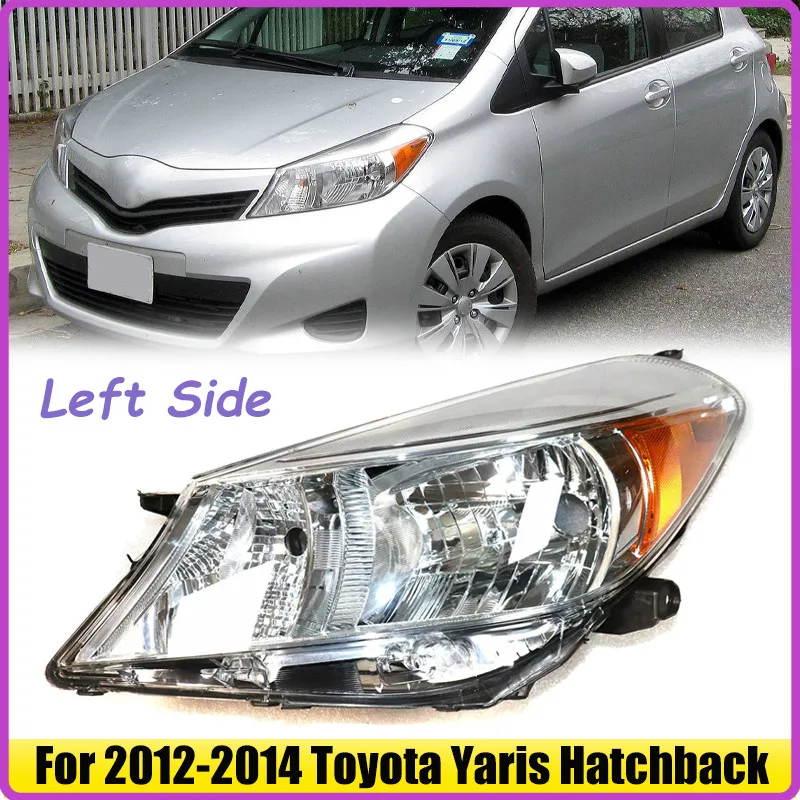 

Chrome Headlight Left Driver Side For 2012 2013 2014 Toyota Yaris/Vitz Hatchback
